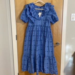 Zara Openwork Embroidered Dress Size M NWT